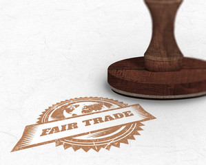 Wooden stamp against parchment