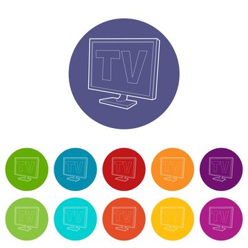 TV screen icon. Isometric 3d illustration of TV screen vector icon for web