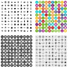 100 loans icons set vector in 4 variant for any web design isolated on white