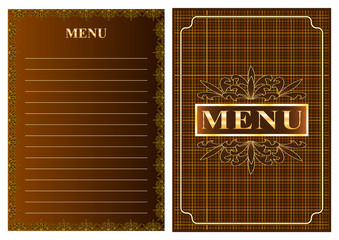 menu for restaurant, cafe