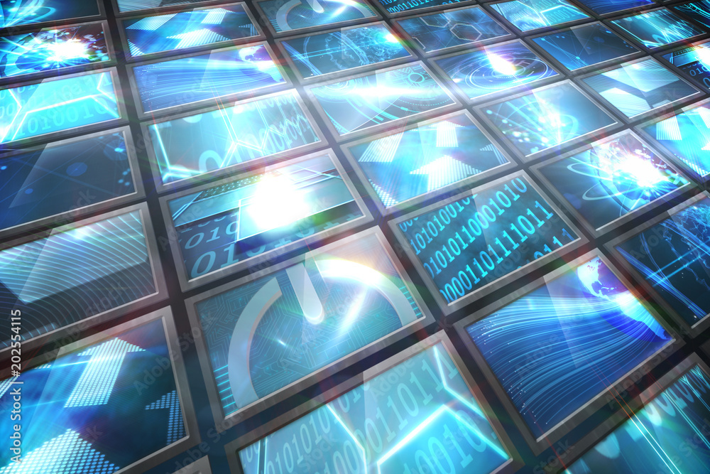 Poster screen collage showing computing images