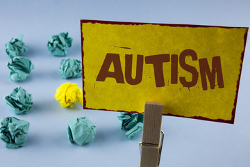 Word writing text Autism. Business concept for Autism Awareness conducted by social committee...