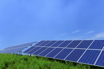 Solar power equipment, on the hillside