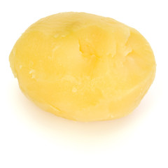 one boiled peeled potato isolated on white background cutout