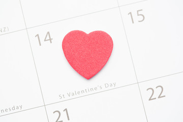 Fototapeta na wymiar Pink confetti heart marking valentines day