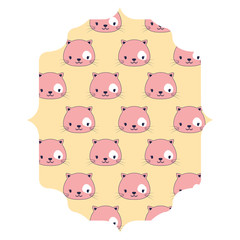 Obraz premium decorative arabic frame with cute cats pattern over white background, vector illustration