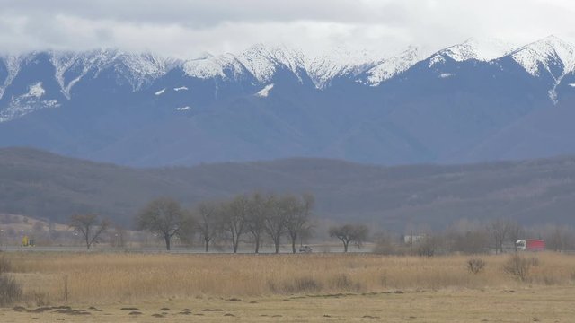 Snowy mountains near Sebes, Romania