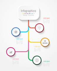 Infographic design elements for your business data with 5 options, parts, steps, timelines or processes. Vector Illustration.