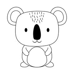 cute koala icon over white background, cute animals concept concept, vector illustration