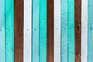 Colorful of old wooden fence