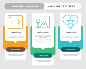 heart star, photo, right arrow infographic