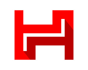 Obraz premium red H initial typography typeset logotype alphabet font image vector icon logo symbol
