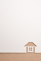 background of brown complete house paper cutout