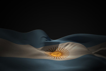Argentina flag waving against black shadow