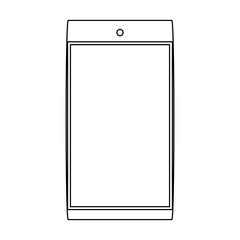 smartphone device icon over white background, vector illustration