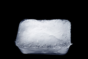Ice Block / Ice is water frozen into a solid state. Depending on the presence of impurities. it can appear transparent or a more or less opaque bluish-white color. 