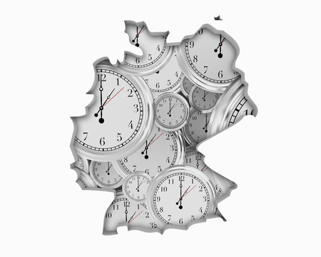 Germany DE Clock Time Passing Forward Future 3d Illustration