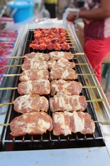 Roasted pork is delicious in the market