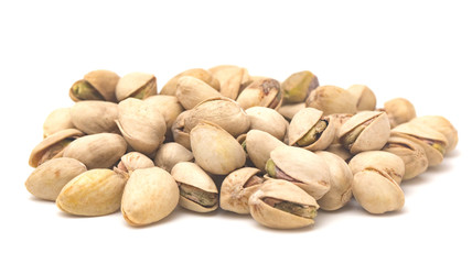 Pistachios on a White Background