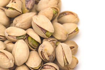 Pistachios on a White Background