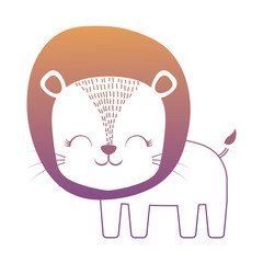 cute lion icon over white background, cute animals concept concept, colorful design. vector illustration