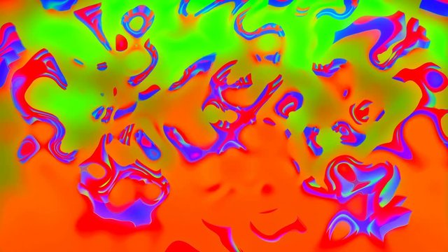 Psychedelic colored, bright abstract 3D computer generated backdrop, colorful palette mesh background