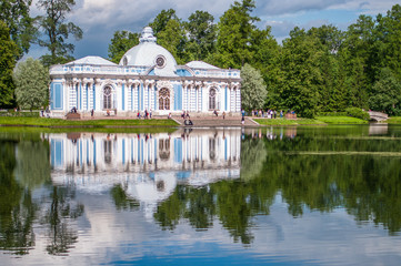 A grotto in the Baroque style in Catherine Park in Tsarskoye Selo. St. Petersburg, Russia