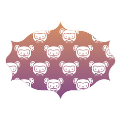 decorative arabic frame with cute monkeys over white background, colorful design. vector illustration