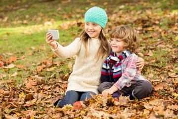 Happy siblings in the park