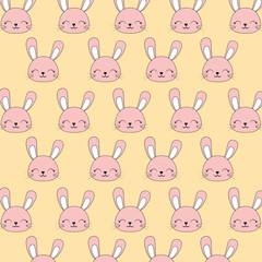 colorful background of cute rabbits, vector illustration