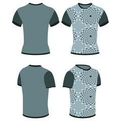 Vector design of T-Shirt with dark grey   color back and dark grey design front	