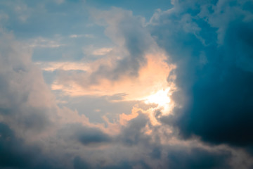 Naklejka na ściany i meble Summer night sunsets during cloud days
