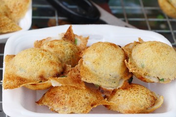 Coconut milk mix sugar and flour ,Thai dessert