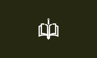 books, swords, education, emblem symbol icon vector logo