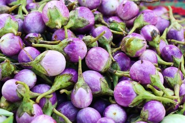 Fototapeta na wymiar Fresh eggplant purple organic in the market