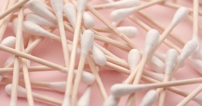 Heap of cotton swab in spinning
