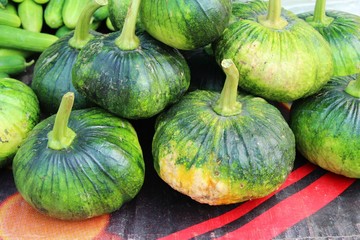 Fresh pumpkin for cooking in the market
