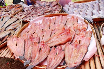 Dried fish for cooking in the market