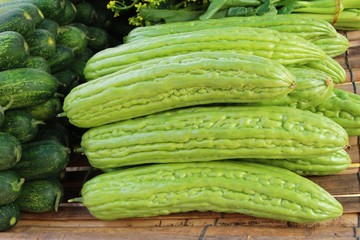Bitter melon gourd for cooking in market