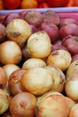 Fresh onion for cooking in the market