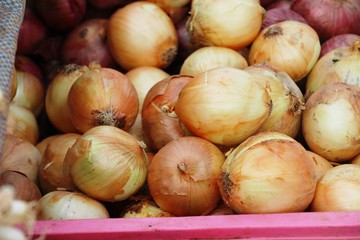 Fresh onion for cooking in the market