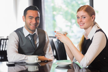 Business people having coffee