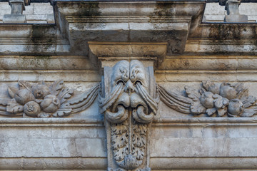 Fototapeta na wymiar Detail of the old building in the historic centre of Villeneuve-les-Avignon, France