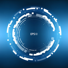 Vector Futuristic Sci-fi HUD Circle Element. Virtual Reality Technology Design Background. EPS 10