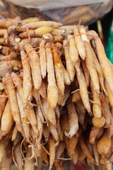 Ginger root for cooking in the market