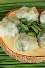 Steamed dumpling stuffed with garlic chives delicious