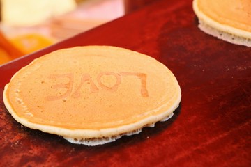 Pancakes roll filled is delicious at street food