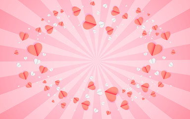  card Valentine's day balloon heart love Invitation on vector abstract background