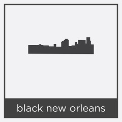 black new orleans icon isolated on white background