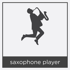 Fototapeta na wymiar saxophone player icon isolated on white background